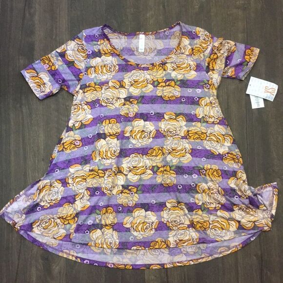 XS Rose stripe Lularoe perfect tee - Picture 1 of 2
